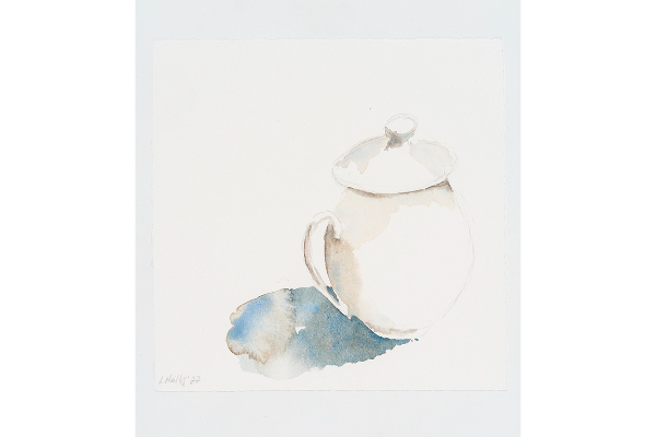 White Pot, Watercolour on Strathmore Aquarius, 6.5x6.5 in.